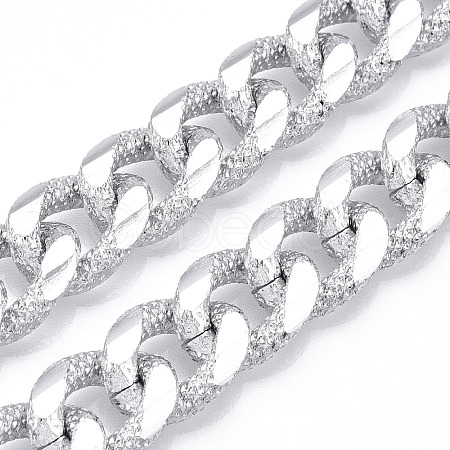Aluminum Faceted Curb Chains CHA-N003-37S-1