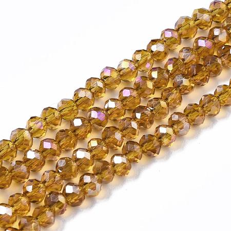 Electroplate Glass Beads Strands X-EGLA-R048-2mm-24-1