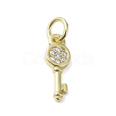 Brass Micro Pave Claer Cubic Zirconia Charms KK-H475-50G-01-1