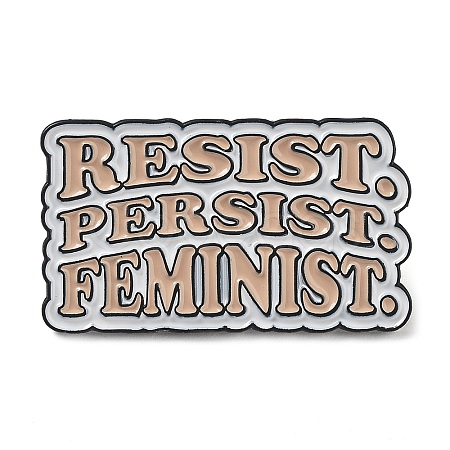 Word Resist Persist Femenist Enamel Pins JEWB-Q034-01G-1