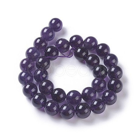 Natural Amethyst Beads Strands G-P428-08-10mm-1