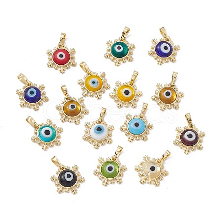 Handmade Evil Eye Lampwork Pendants LAMP-G157-04G-1