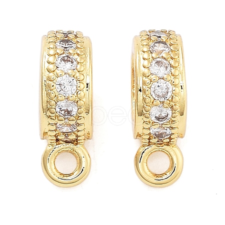 Rack Plating Brass Micro Pave Cubic Zirconia Tube Bails KK-Z052-01G-1