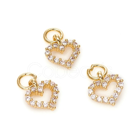 Electroplated Brass Micro Pave Cubic Zirconia Charms X-ZIRC-G167-03G-1