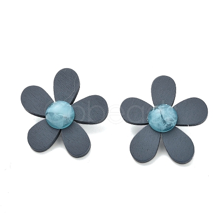 Alloy Plastic Studs Earrings for Women EJEW-K280-01A-1