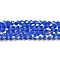 Opaque Solid Color Electroplate Glass Beads Strands, AB Color Plated, Faceted, Bicone, Medium Blue, 4x4mm, Hole: 0.8mm, about 87~98pcs/strand, 12.76~14.61 inch(32.4~37.1cm)