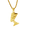 Stainless Steel Pendant Necklaces, Women Shape, Real 18K Gold Plated, 17.72 inch(45cm)