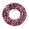 Handmade Lampwork Linking Rings, Textured Round Ring, Old Rose, 25x5.5mm, Inner Diameter: 11.5mm