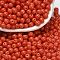 Opaque Colours Glass Seed Beads, Round, Orange Red, 4.5x3.5mm, Hole: 1mm, about 4500pcs/pound