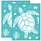 Self-Adhesive Silk Screen Printing Stencil, for Painting on Wood, DIY Decoration T-Shirt Fabric, Turquoise, Sea Turtle Pattern, 280x220mm