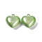 Rack Plating Brass Pendants, Cadmium Free & Nickel Free & Lead Free, Heart Charms, Light Green, 20x19x10mm, Hole: 2mm