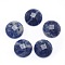 Natural Sodalite Cabochons, Faceted, Half Round, 14~14.5x5mm