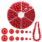 PandaHall Elite 1070Pcs Imitation Pearl Acrylic Beads, Dyed, Round, Red, 3~10x2.5~9.5mm, Hole: 0.8~2.5mm