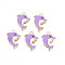 Alloy Enamel Pendants, Cadmium Free & Nickel Free & Lead Free, Light Gold, Dolphin, Medium Orchid, 21x15x2mm, Hole: 1.8mm