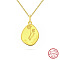 Birth Flower Style 925 Sterling Silver Pendant Necklaces, Real 14K Gold Plated, 17.91 inch(45.5cm)