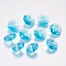 Faceted Glass Rhinestone Charms, Imitation Austrian Crystal, Cone, Aquamarine, 10x4.5mm, Hole: 1mm