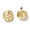 Chunky Oval 304 Stainless Steel Stud Earrings for Women, Real 18K Gold Plated, 26x21.5mm