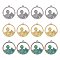 12Pcs 3 Colors Ion Plating(IP) 304 Stainless Steel Pendants, Ring with Mountain & Sun Charms, Mixed Color, 27.5x25x1.5mm, Hole: 1.6mm, 4pcs/color