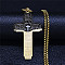 Vintage hip-hop men's titanium steel necklace with cross pendant.