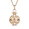 Hollow Alloy Cage Pendant Necklaces, Box Chain Necklaces