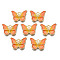 Rack Plating Alloy Enamel Pendants, Cadmium Free & Nickel Free & Lead Free, Butterfly, Orange, 15x20x3mm, Hole: 1.6mm