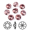 Pointed Back & Back Plated Glass Rhinestone Cabochons, Grade A, Faceted, Flat Round, Burgundy, 10x5mm