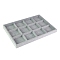 12 Grids Velvet Jewelry Trays for Necklaces Rings Bracelets Storage, Rectangle, Gray, 240x350x30mm