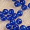 Transparent Acrylic Beads, Round, Medium Blue, 12mm