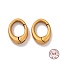 925 Sterling Silver Spring Gate Rings, Oval, Antique Golden, 9x6x2mm, Inner Diameter: 5x4mm