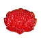 Glass Pendants, Lotus Charms, Red, 22x27x6mm, Hole: 1.4mm