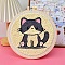 DIY Punch Embroidery Beginner Kits for Beginners, including Embroidery Fabric & Hoop & Yarn, Punch Needle Pen, Instruction, Cat Shape, 200mm