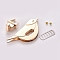 Zinc Alloy Bag Twist Lock Accessories, Handbags Turn Lock, with 2PCS Screws, Bird, Light Gold, 32x69x6mm