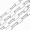 Unwelded Iron Paperclip Chains, Drawn Elongated Cable Chains, with Spool, Flat Oval, Platinum, 25x10.3x2mm, about 32.8 Feet(10m)/roll