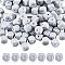 20Pcs Grey Cube Letter Silicone Beads 12x12x12mm Square Dice Alphabet Beads with 2mm Hole Spacer Loose Letter Beads for Bracelet Necklace Jewelry Making, Letter.P, 12mm, Hole: 2mm