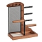 Wood Jewelry Organizer Stand Holder, Jewelry Holder with Earring Organizer Net 3 Tiers , Chocolate, 24x11.8x30cm