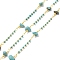 Brass Enamel & Synthetic Turquoise Link Chain, with Spool, Long-Lasting Plated, Cadmium Free & Lead Free, Soldered, Real 18K Gold Plated, 3~6.5x3~11x2~7mm