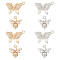 DICOSMETIC 8Pcs 4 Style Brass Micro Pave Clear Cubic Zirconia Pendants, Cadmium Free & Lead Free, Butterfly & Bee, Real Gold Plated & Real Platinum Plated, 11.5~16x10~13x2.5~3mm, Hole: 1.2mm, 2pcs/style