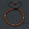 Adjustable Natural Carnelian Braided Beaded Bracelets for Women, 