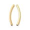 304 Stainless Steel Tube Beads, Curved Tube, Real 18K Gold Plated, 40x5x3mm, Hole: 2x2mm