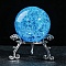 Crack Glass Crystal Ball Diaplay Decoration, Fengshui Home Decor, Deep Sky Blue, 60mm