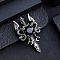 Natural Obsidian and Alloy Pendants, Fashionable Retro Style, Sword, 48x30mm