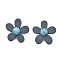 Alloy Plastic Studs Earrings for Women, Flower, 43x43mm