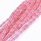 Cherry Quartz Glass Beads Strands, Column, 4.5~5.5x3mm, Hole: 0.6mm, about 80pcs/strand, 15.3~15.7 inch(39~40cm)