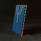 Velvet & Metal Necklace Organizer Display Stands, L-Shaped, Golden, Marine Blue, 8.5x14cm