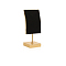 Velvet & Metal Single Necklace Display Riser Stands, L-Shaped, Golden, Black, 4.5x4.5x12cm