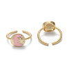 Brass Enamel Cuff Rings RJEW-D112-01G-2