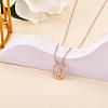 Chinese Zodiac Necklace Mouse Necklace 925 Sterling Silver Rose Gold Rat on the Moon Pendant Charm Necklace Zircon Moon and Star Necklace Cute Animal Jewelry Gifts for Women JN1090A-3