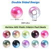 Rainbow ABS Plastic Imitation Pearl Beads OACR-CJ0001-02-2