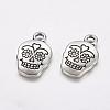 Mexico Holiday Day of the Dead Sugar Skull Tibetan Style Alloy Metal Pendants X-TIBEP-21061-AS-FF-2