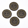 2-Hole Printed Wooden Buttons BUTT-ZX004-01B-16-1